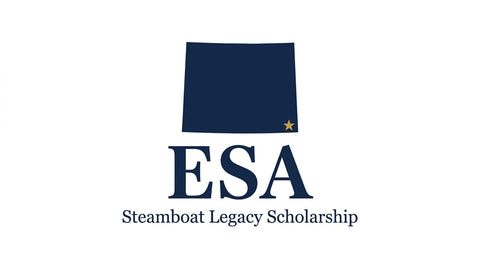 Wyoming Education Savings Account Steamboat Legacy Scholarship graphic for homeschool curriculum funding