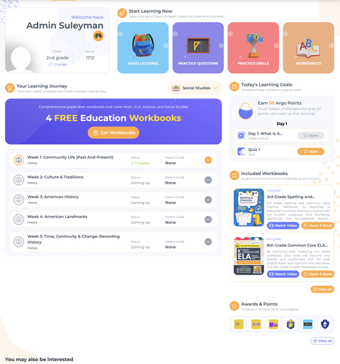 12 Month Subscription: K8 Math, ELA, Science, Social Studies Program