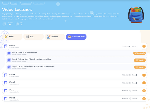 12 Month Subscription: K8 Math, ELA, Science, Social Studies Program