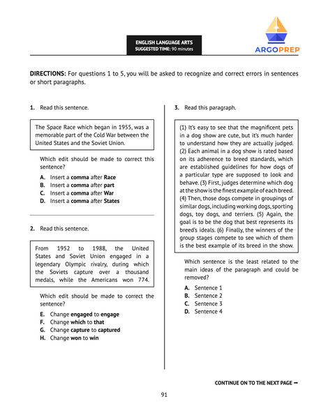 SHSAT (Full-Length Practice Test)
