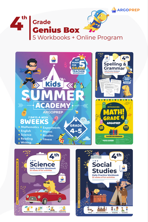 4th Grade (5 Workbooks + 12 Months Online Access)