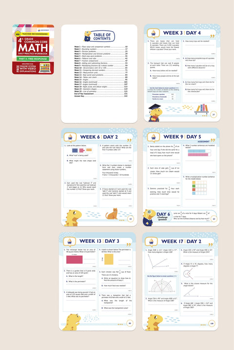 4th Grade Math Workbook (Free Response)