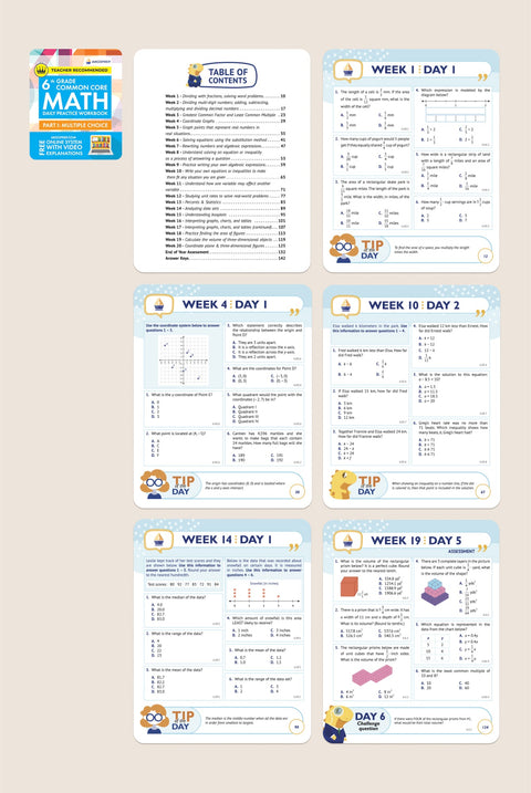 6th Grade Math Workbook (Multiple Choice)