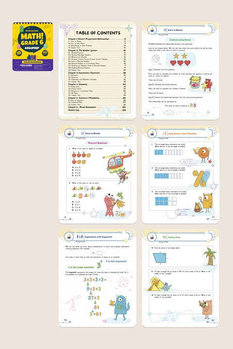 Introducing MATH! Grade 6 by ArgoPrep: 600+ Practice Questions + Comprehensive Overview of Each Topic