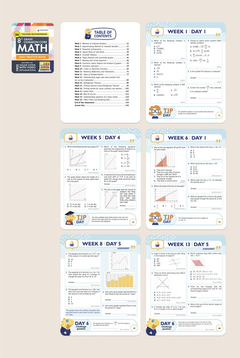 8th Grade Math Workbook (Daily Practice)