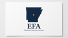 Arkansas state silhouette with EFA Education Freedom Account text for homeschool funding guide