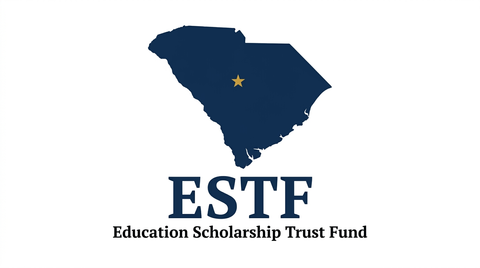 South Carolina state silhouette with ESTF Education Scholarship Trust Fund label
