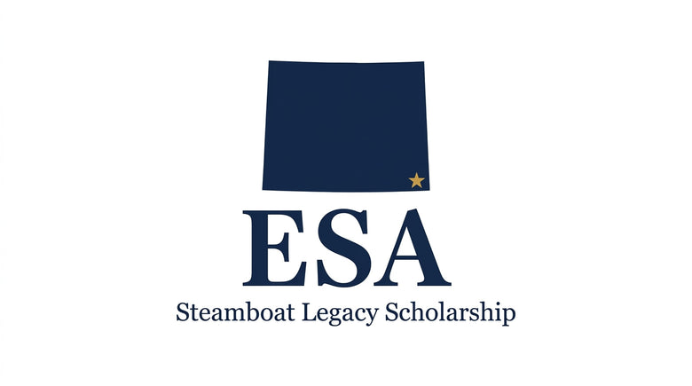 Wyoming Education Savings Account Steamboat Legacy Scholarship graphic for homeschool curriculum funding