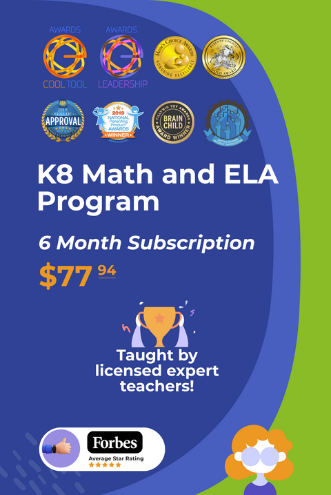 6 Month Subscription: K8 Math and ELA Program