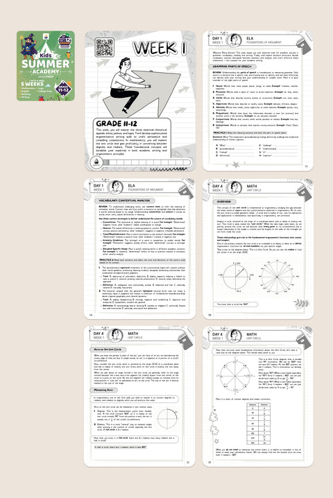 Kids Summer Academy by ArgoPrep - 10-11: 5 Weeks of Math, Reading, Science, Logic, Fitness and Yoga