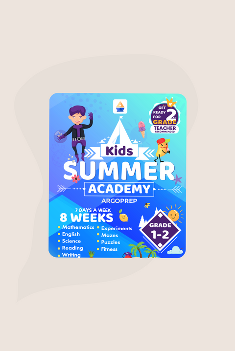 Kids Summer Academy by ArgoPrep - Grades 1-2: 8 Weeks of Math, Reading, Science, Logic, Fitness and Yoga