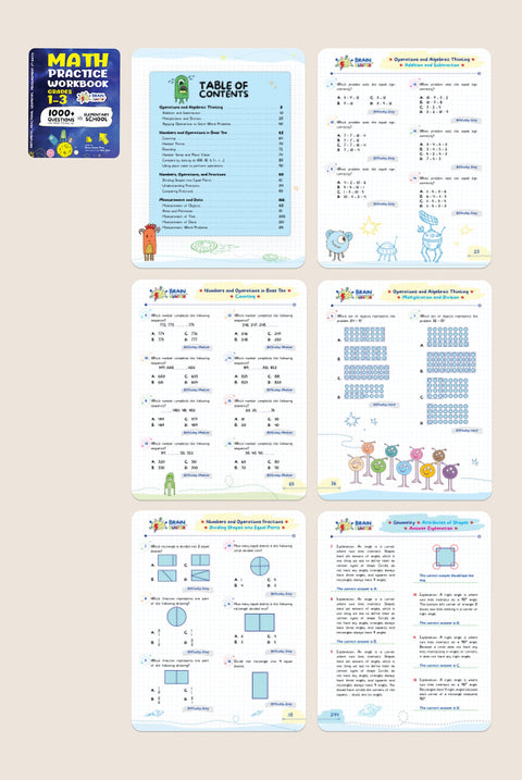 Math Practice Workbook for Grades 1-3: 1000+ Questions You Need to Kill in Elementary School Grade 1-3