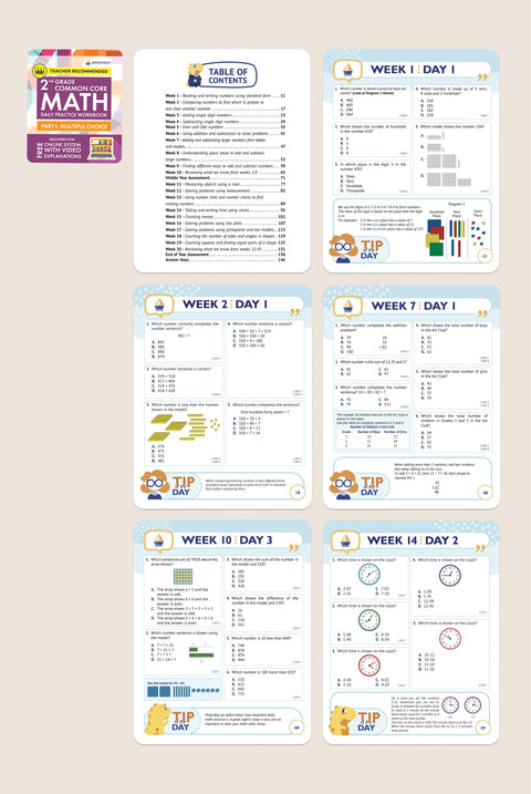 2nd Grade Math Workbook (Multiple Choice)