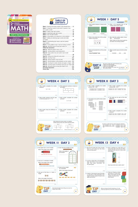2nd Grade Math Workbook (Free Response)