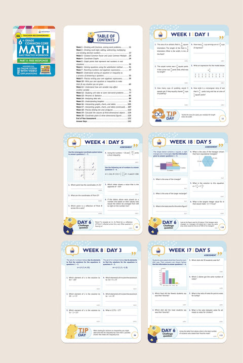 6th Grade Math Workbook (Free Response)