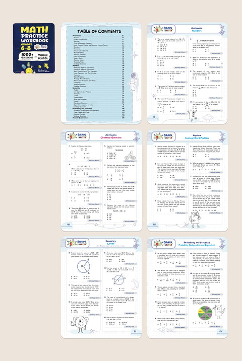 Math Practice Workbook for Grades 6-8: 1000+ Questions You Need to Kill in Middle School