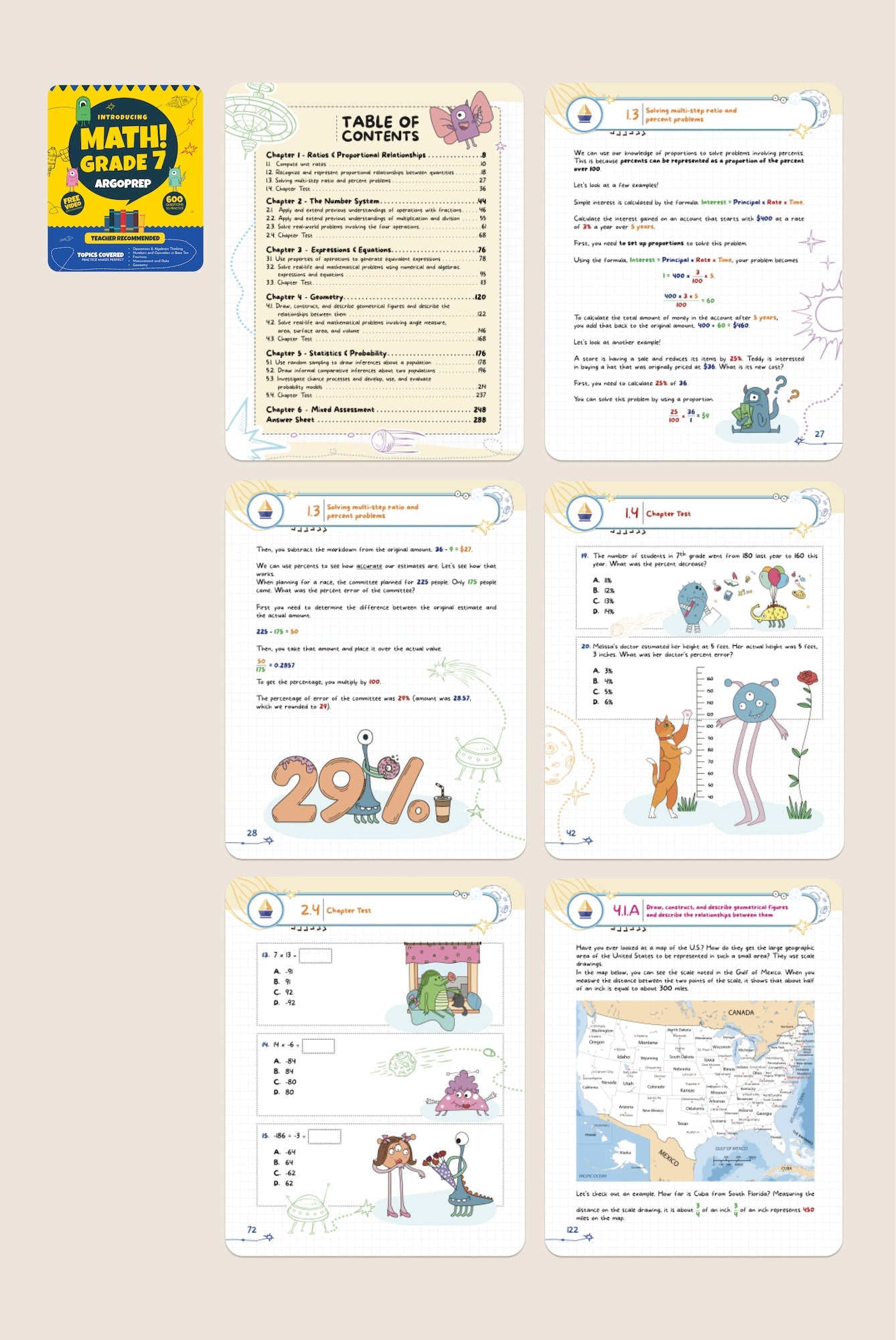 Introducing MATH! Grade 7 By ArgoPrep: 600+ Practice Questions + Compr