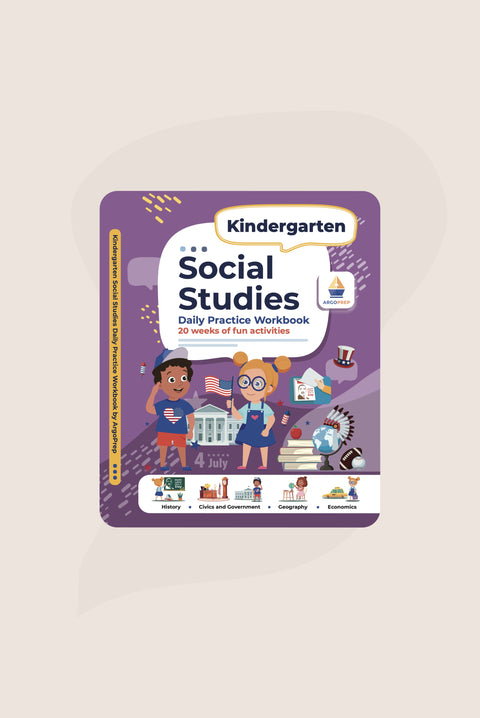 Kindergarten Social Studies: Daily Practice Workbook | 20 Weeks of Fun Activities