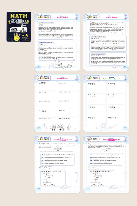 Math Practice Workbook: ALGEBRA: 2000+ Questions You Need to Kill in High School